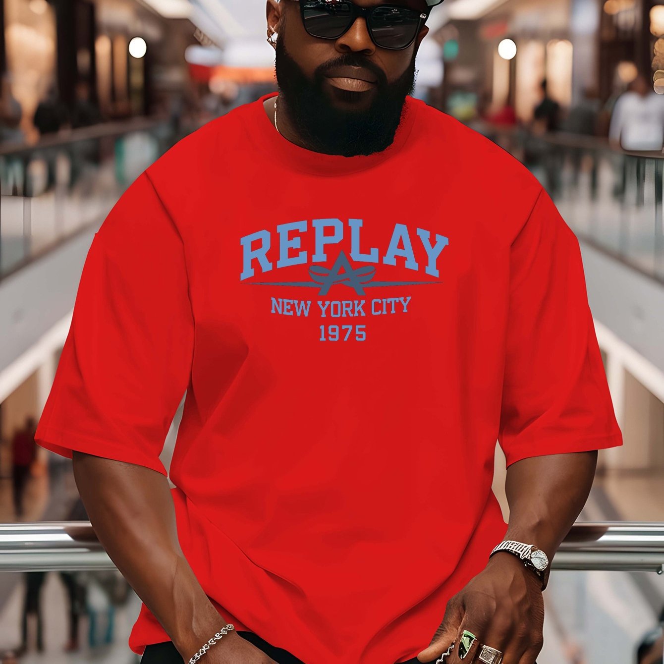Men's Cotton Letter Print Short-Sleeve T-Shirt