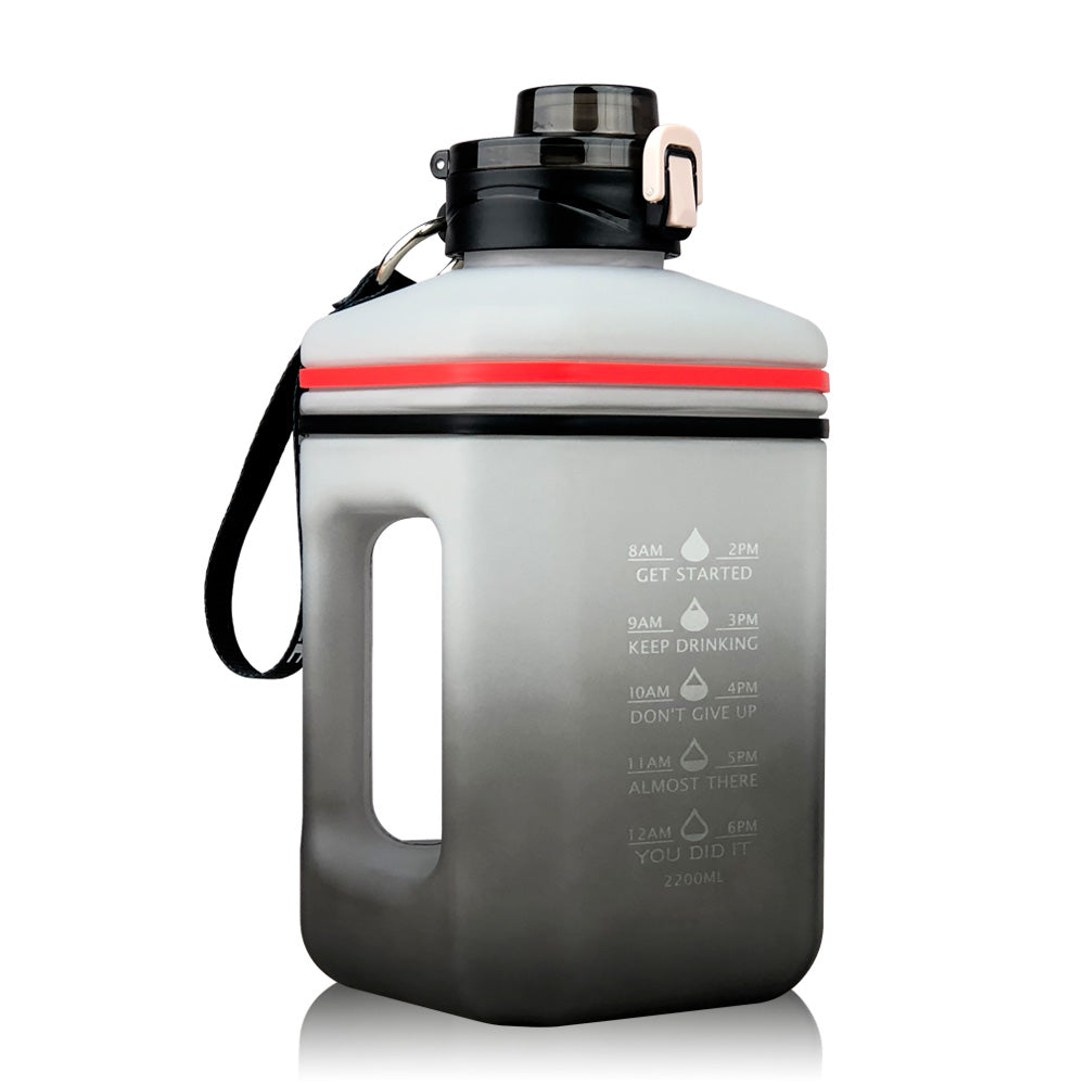 2.2L Heat-Resistant Frosted Gradient Sports Water Bottle – Fitness & Outdoor
