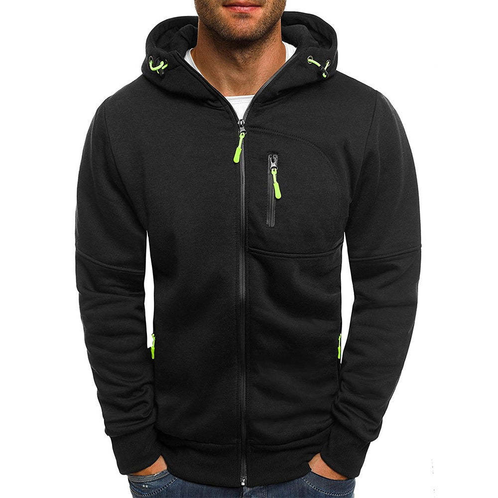 Men's Jacquard Sports Hoodie — Fitness & Leisure Cardigan Jacket