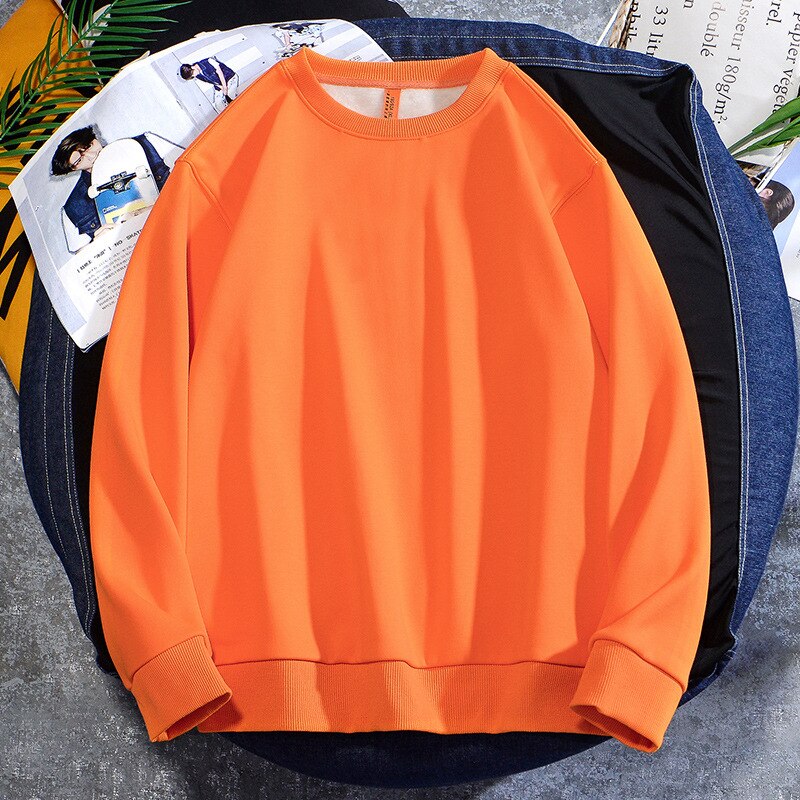 Men's Casual Cotton Fleece Round Neck Hoodie Sweatshirt – 14 Colours up to 5XL