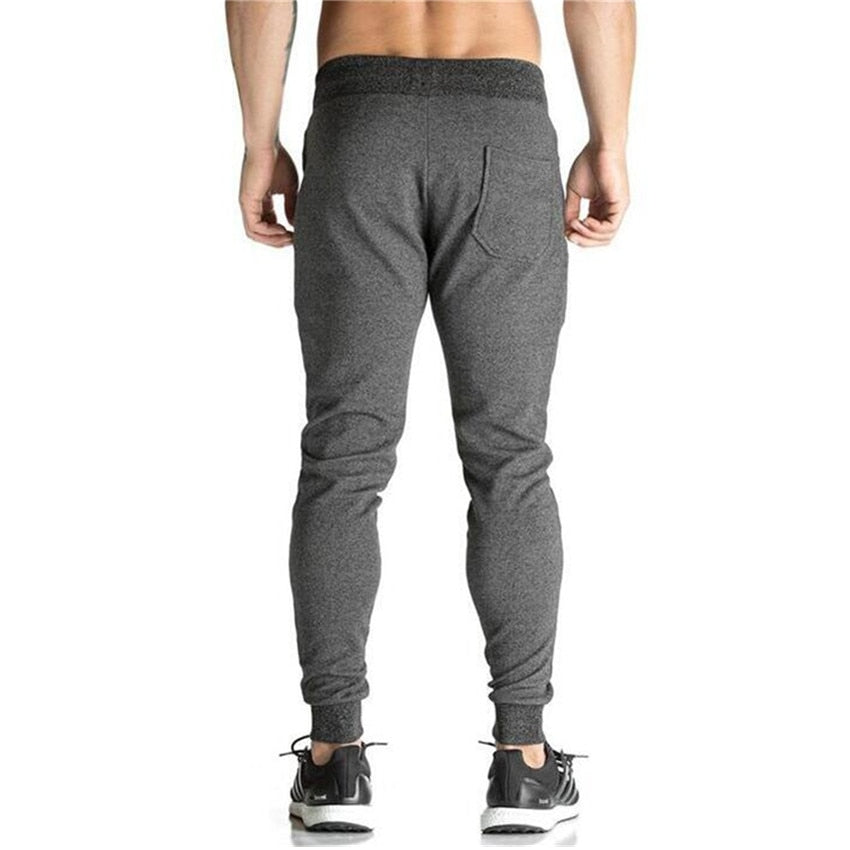 Men's Cotton Embroidered Pencil-Cut Fitness Sweatpants