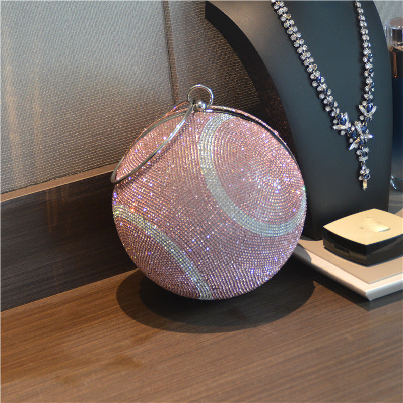 Women's Rhinestone Round Ball Bag – Crossbody Evening Bag