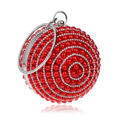 Crystal Ball Tassel Evening Clutch
