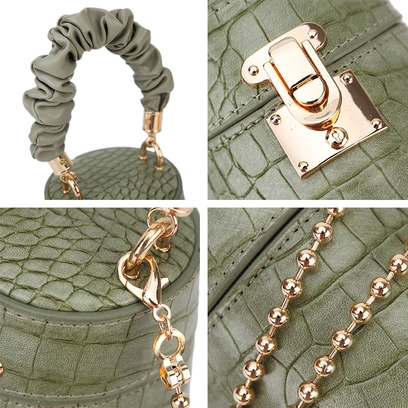 PU Leather Bucket Crossbody Bag