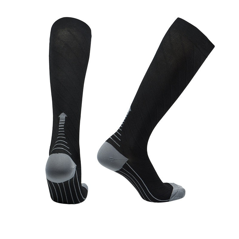 Unisex High Calf Compression Running Socks – Sweat-Wicking Nylon Sports Socks for Cycling & Marathon