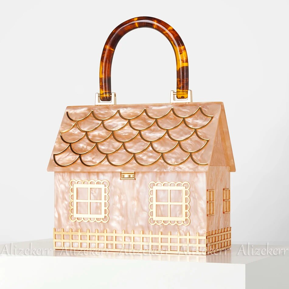House-Shaped Acrylic Box Clutch