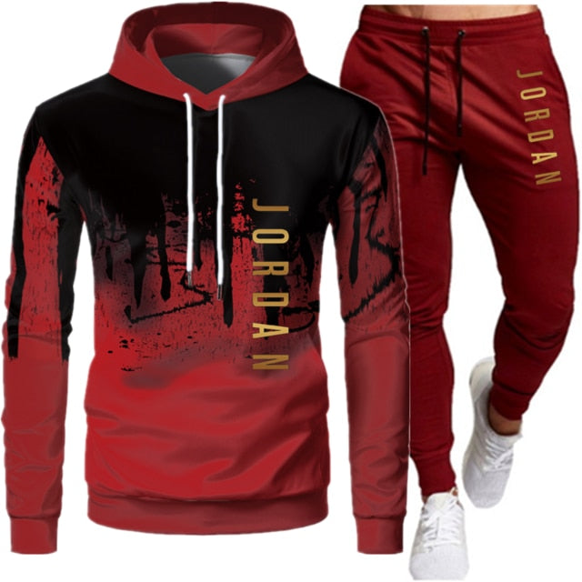 Men's Hooded Tracksuit Two-Piece Set