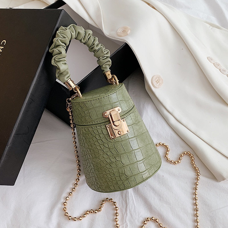 PU Leather Bucket Crossbody Bag