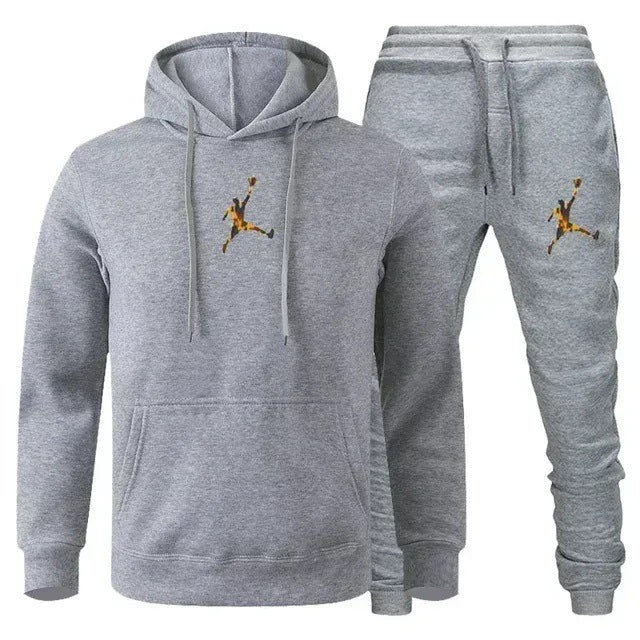 Men's Colour-Block Hoodie & Sweatpants Set