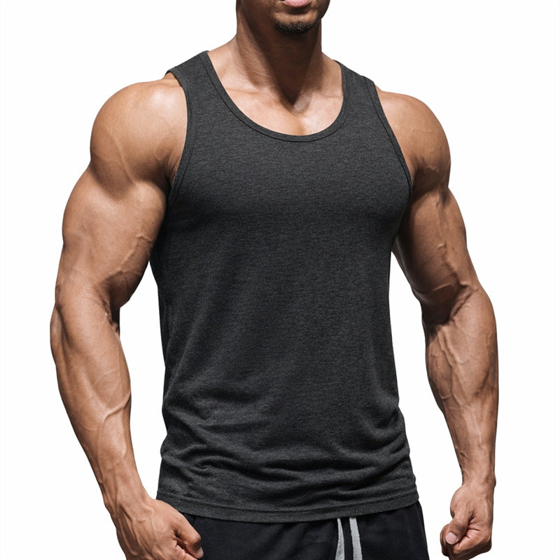 Men's Sleeveless Vest Sports Fitness T-Shirt Loose Muscle-Show Training Casual Summer Fashion