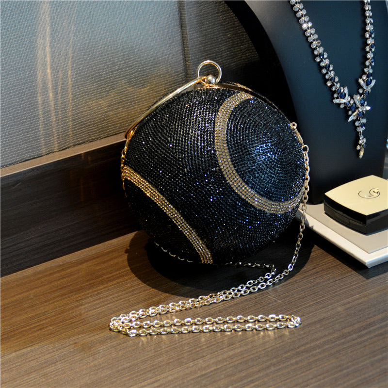 Women's Rhinestone Round Ball Bag – Crossbody Evening Bag