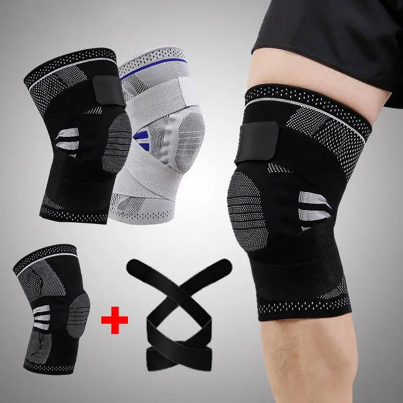 Professional Knee Brace with Detachable Elastic Belt & Silica Gel Pad – S/M/L/XL