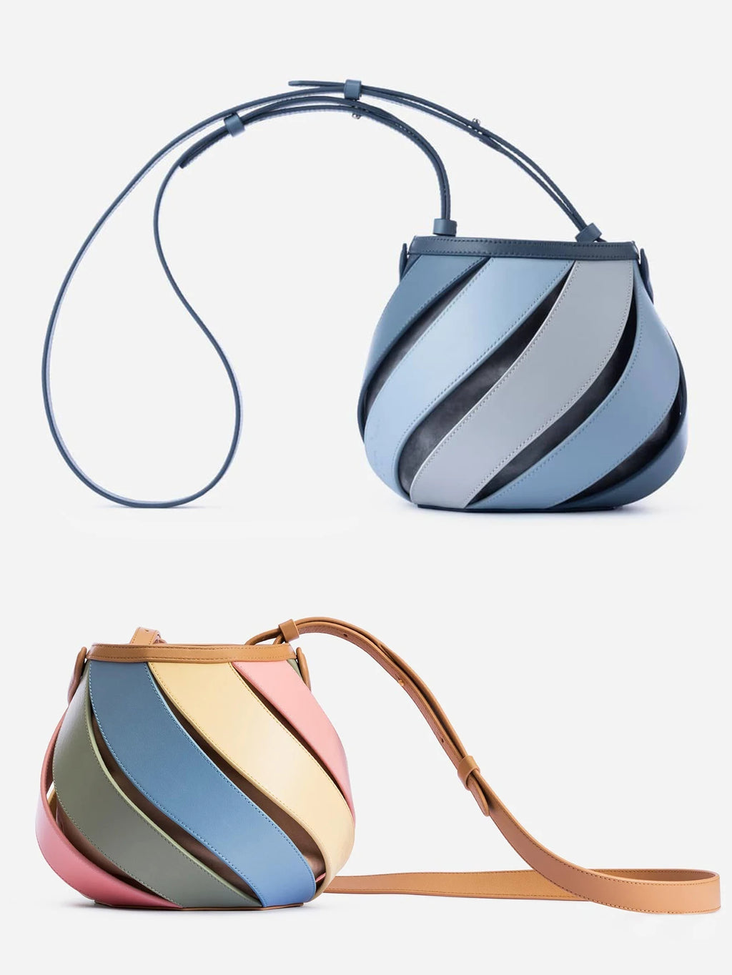 Colorful Stripe PU Leather Crossbody Bag