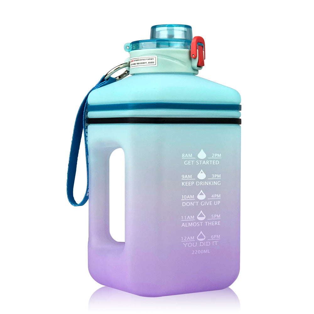 2.2L Heat-Resistant Frosted Gradient Sports Water Bottle – Fitness & Outdoor