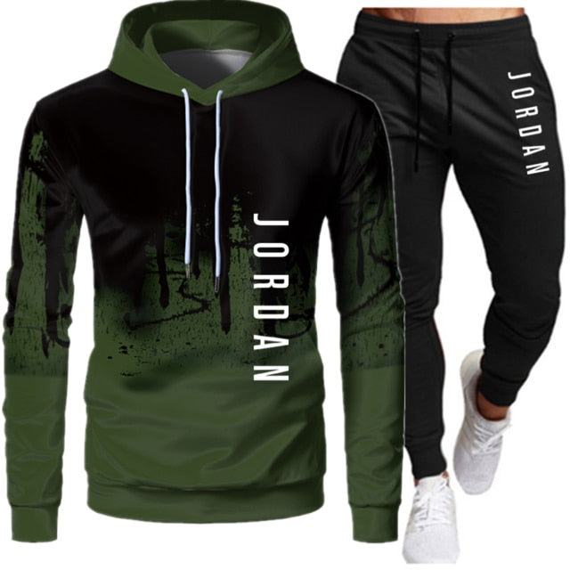Men's Hooded Tracksuit Two-Piece Set