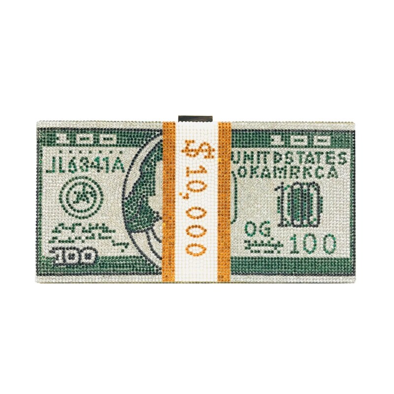 Rhinestone Money Stack Clutch