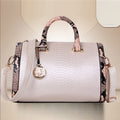 Women's Crocodile Print PU Leather Crossbody Bag – Structured Shoulder Bag