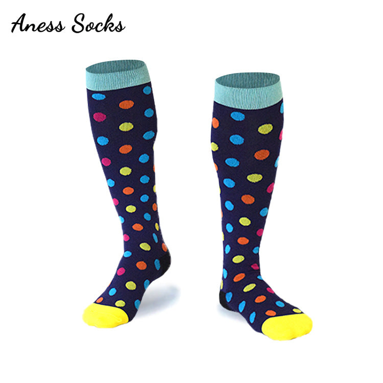 Unisex Patterned Graduated Compression Socks 15-25mmHg – Fun Print Long Tube Sport Socks
