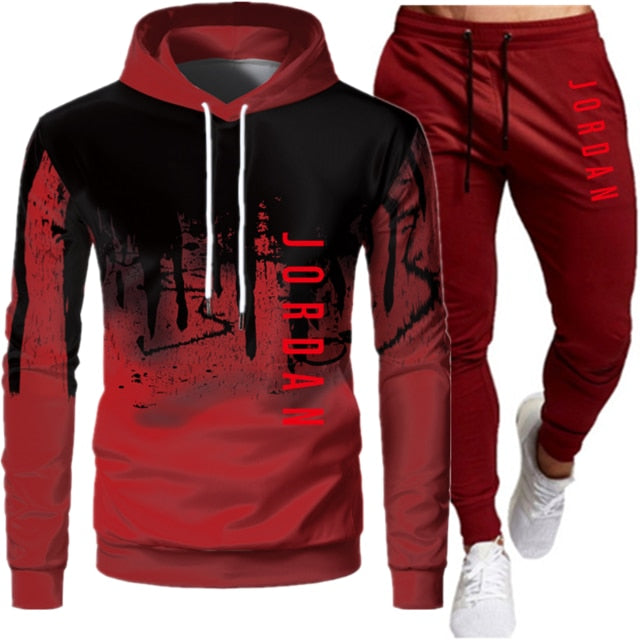 Men's Hooded Tracksuit Two-Piece Set