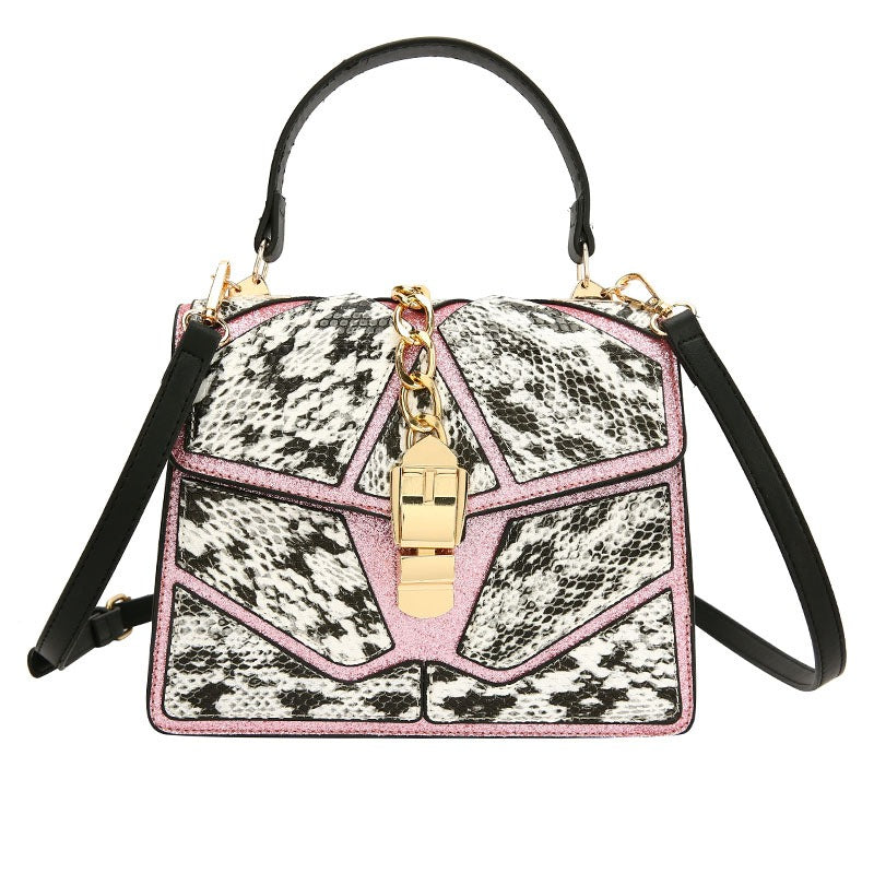 Women's PU Colour Block Small Square Crossbody Bag