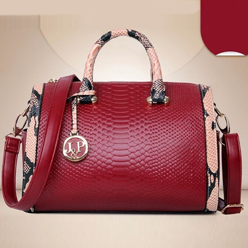 Women's Crocodile Print PU Leather Crossbody Bag – Structured Shoulder Bag