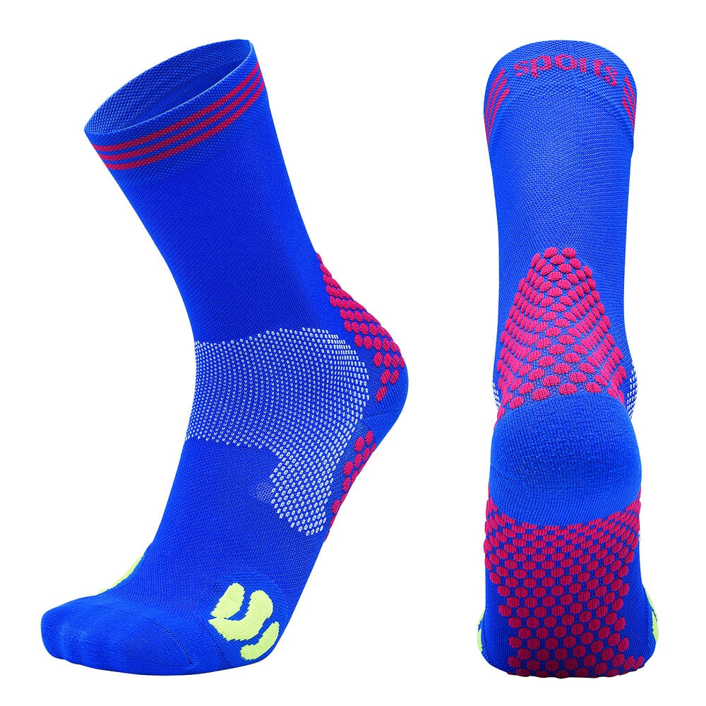 Unisex Compression Sports Socks 10-15mmHg – Breathable Cotton Nylon Running & Cycling Socks