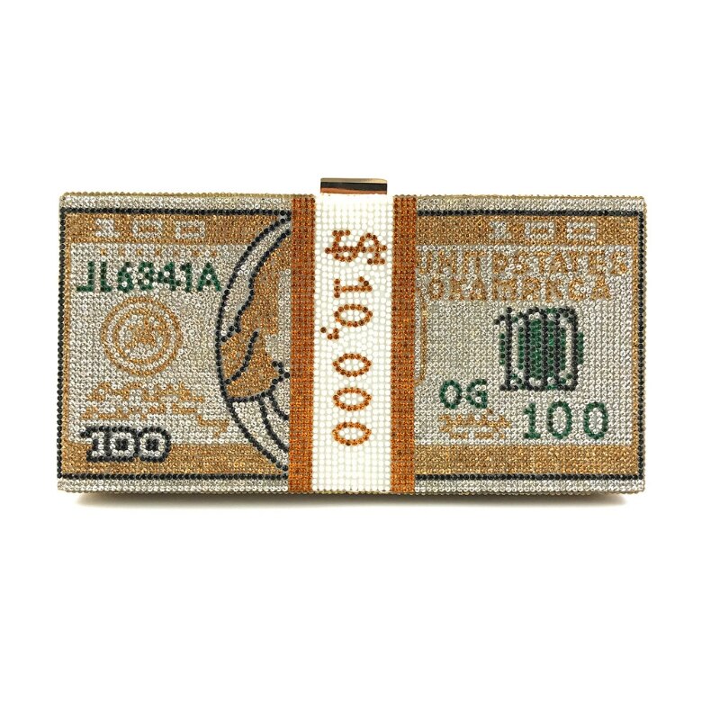 Rhinestone Money Stack Clutch