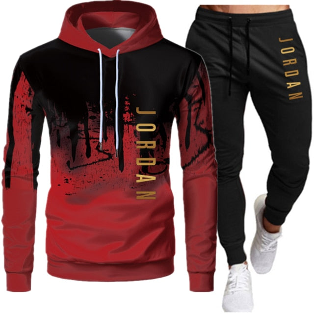 Men's Hooded Tracksuit Two-Piece Set