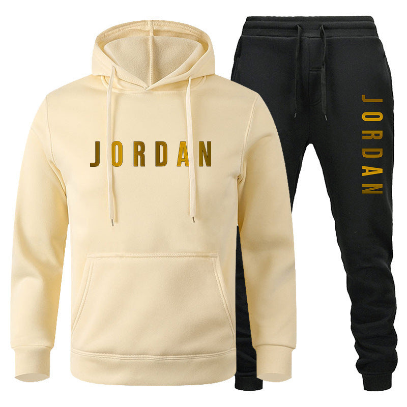 Men's Colour-Block Hoodie & Jogger Pants Set