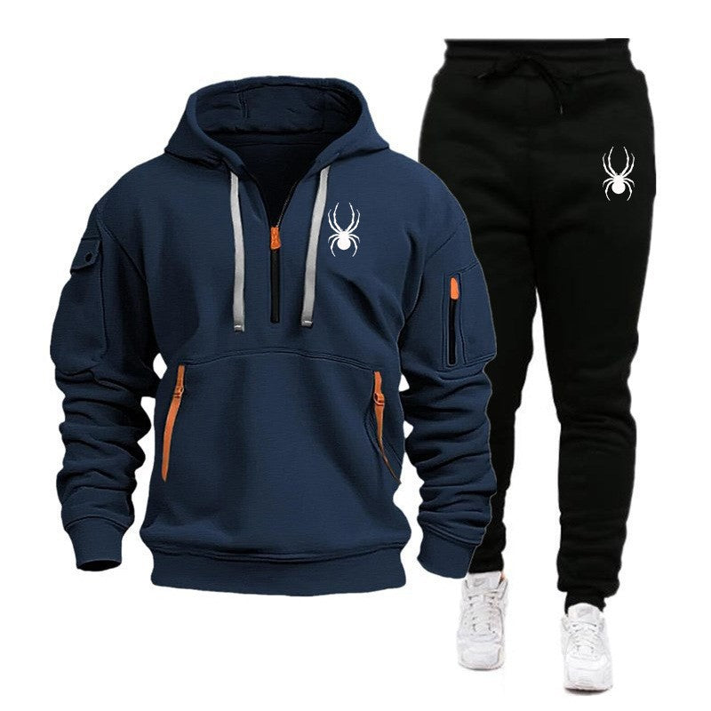 Men's Loose Fit Solid Colour Hoodie & Jogger Set