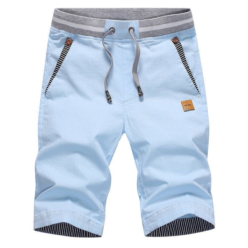 Men's Pure Cotton Straight-Leg Casual Pants – Button Detail
