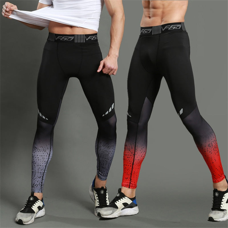 Men's Compression Running Tights – Slim Fit Sport Leggings for Gym & Training