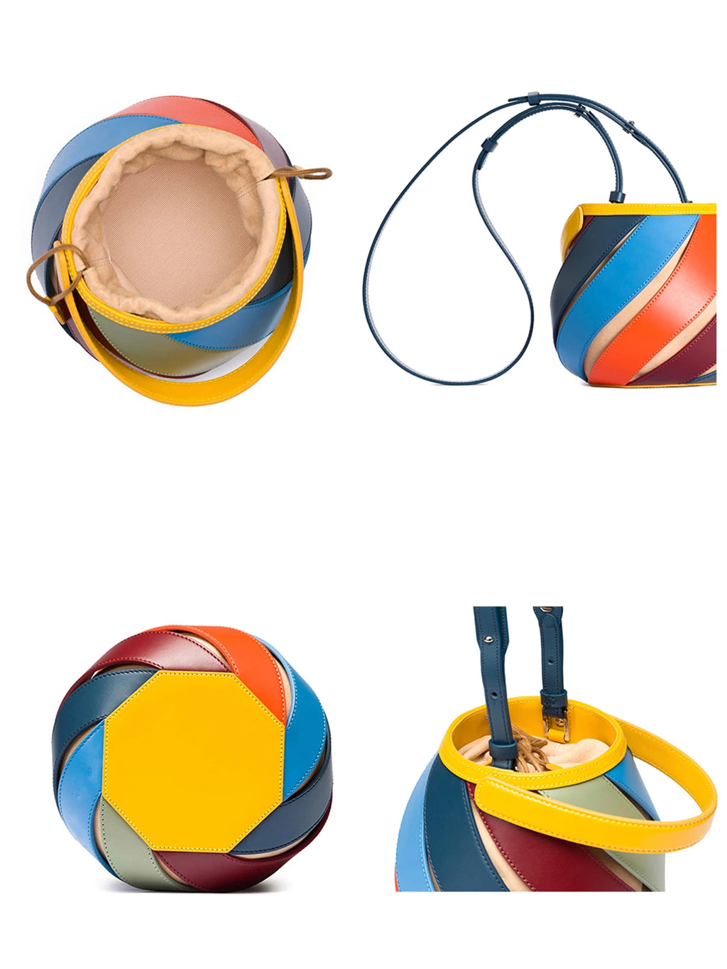 Colorful Stripe PU Leather Crossbody Bag