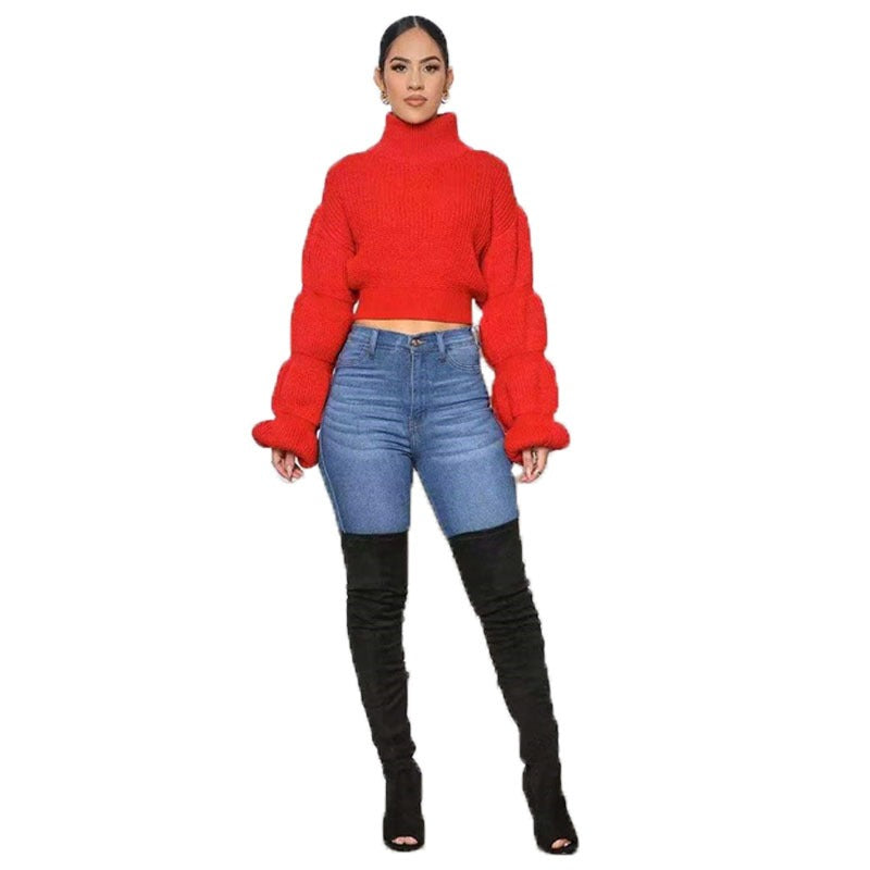 Slim Crop Pullover Sweater