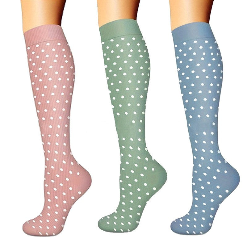 Sports Compression Socks – Long Tube Calf Socks for Running, Cycling & Skipping Rope (3 Double Pack)
