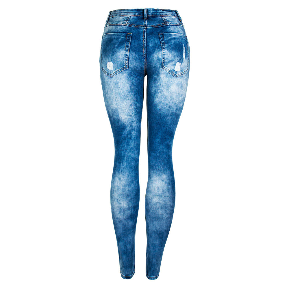 Women's Distressed Streetwear Denim Jeans