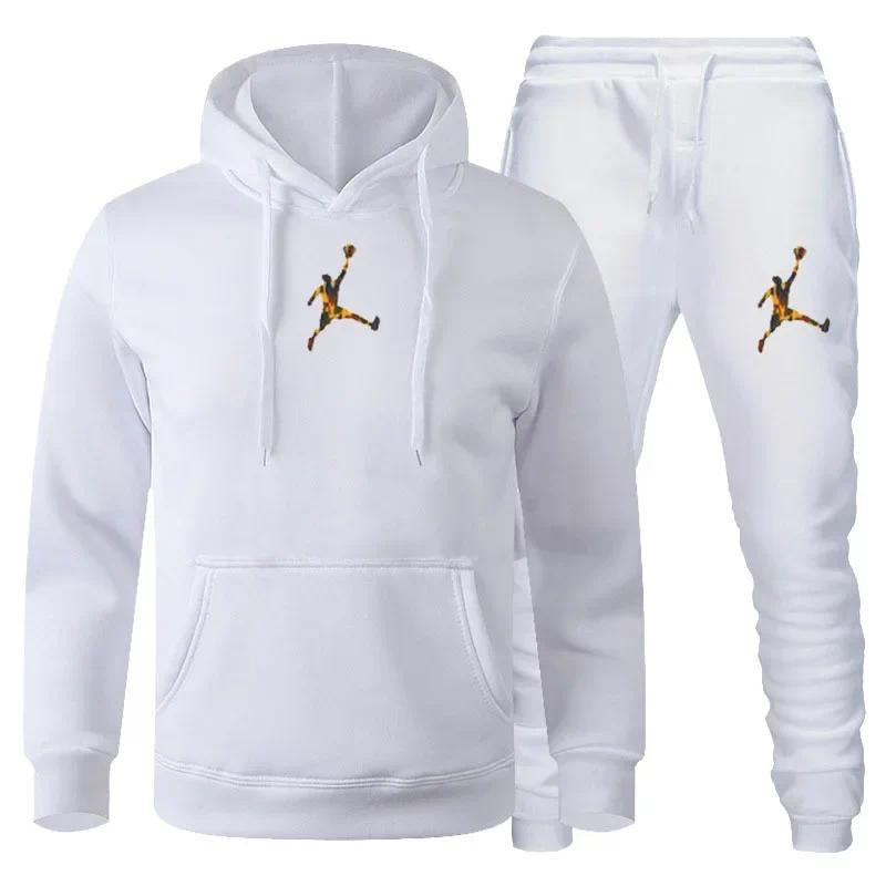 Men's Colour-Block Hoodie & Sweatpants Set