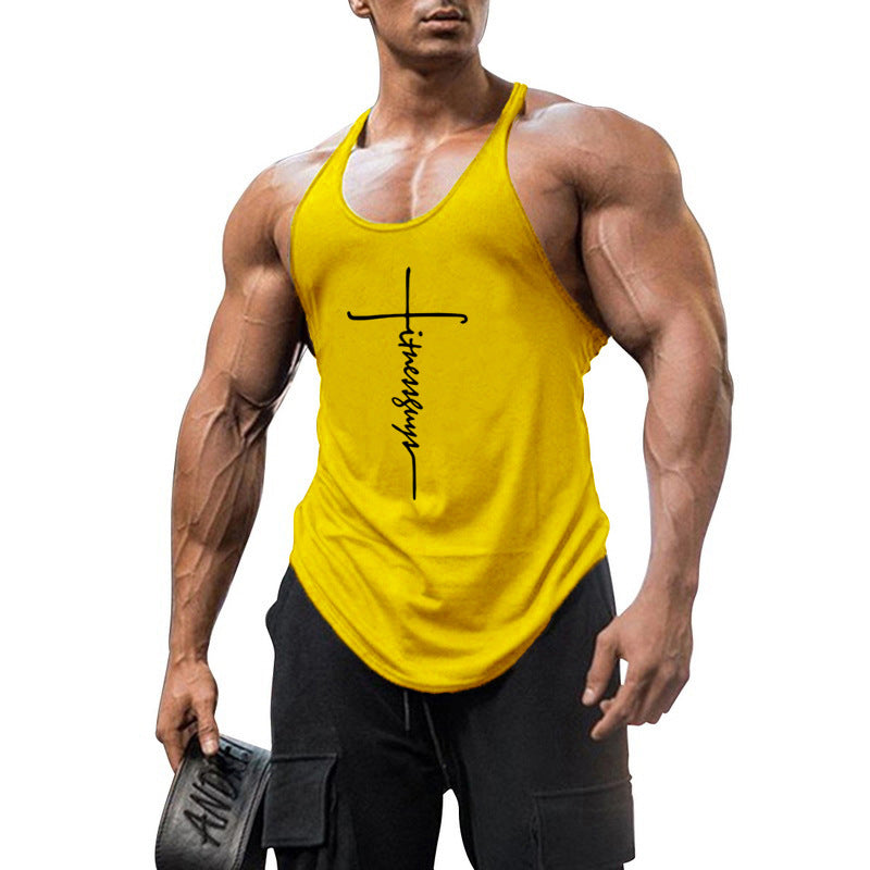 Men's Pure Cotton Muscle Vest — Deep-Cut Bodybuilding Tank