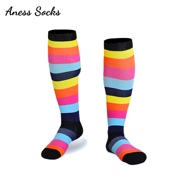 Unisex Patterned Graduated Compression Socks 15-25mmHg – Fun Print Long Tube Sport Socks