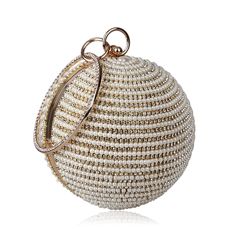 Crystal Ball Tassel Evening Clutch