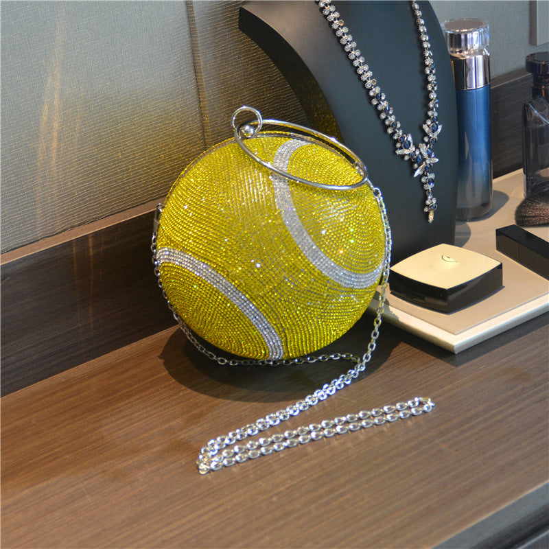 Women's Rhinestone Round Ball Bag – Crossbody Evening Bag