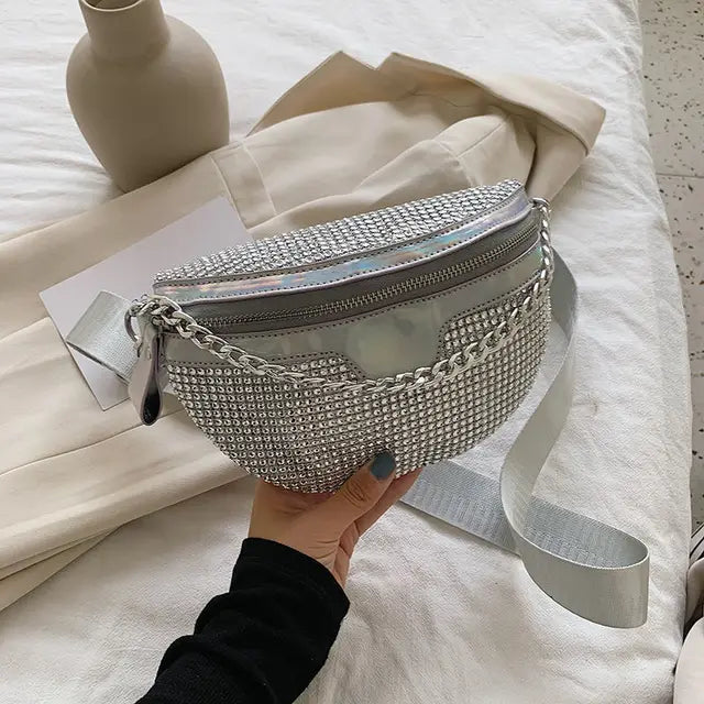 Diamond Chain Crossbody Waist Bag