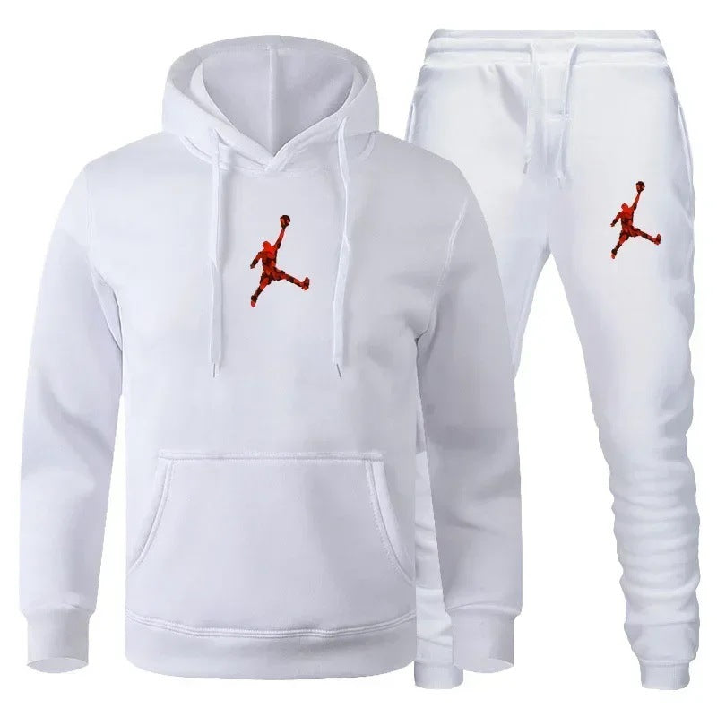 Men's Colour-Block Hoodie & Sweatpants Set