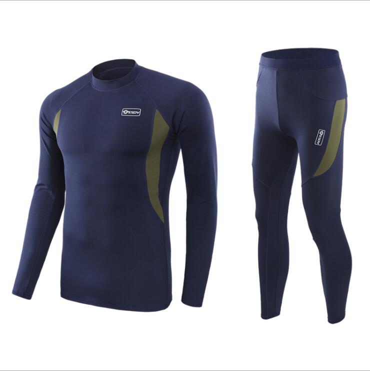 Men's Tactical Thermal Compression Set – Fleece-Lined Quick-Dry Long Sleeve Top & Pants