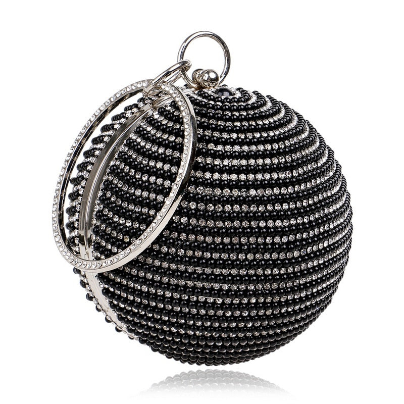 Crystal Ball Tassel Evening Clutch