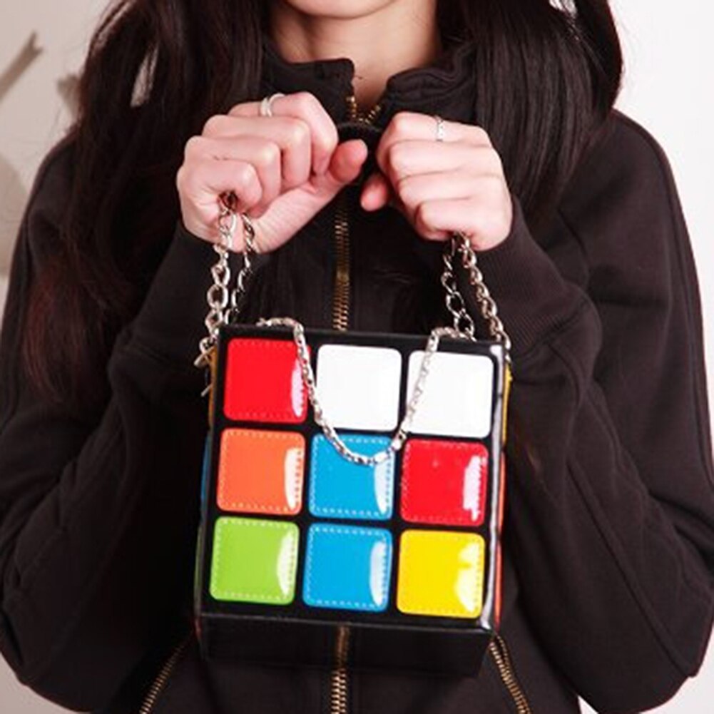 Cubic Box Chain Tote Bag