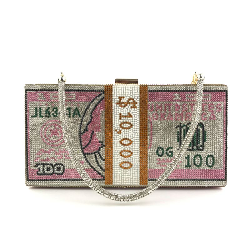 Rhinestone Money Stack Clutch
