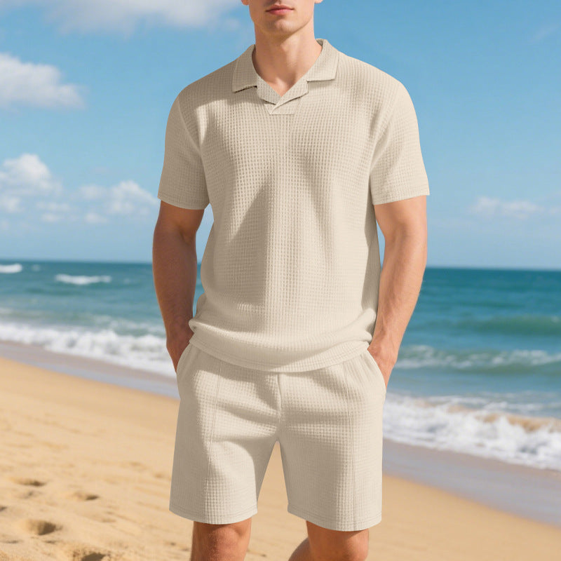 Men's Loose Polo Shirt & Shorts Set