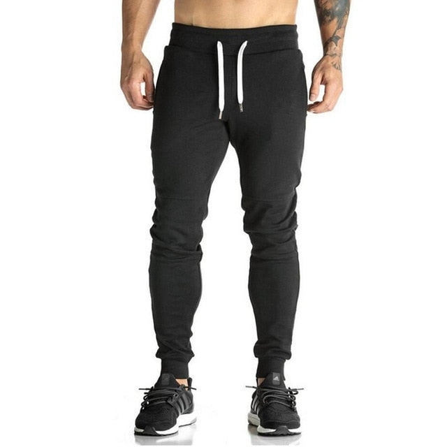 Men's Cotton Embroidered Pencil-Cut Fitness Sweatpants