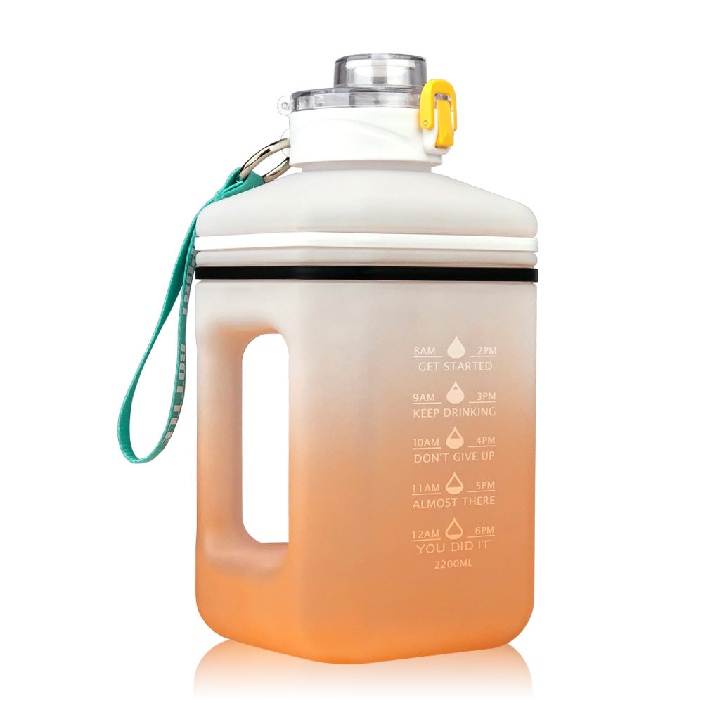 2.2L Heat-Resistant Frosted Gradient Sports Water Bottle – Fitness & Outdoor